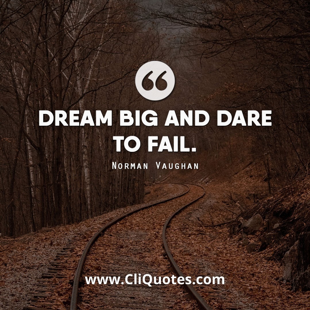 Dream big and dare to fail. - Norman Vaughan