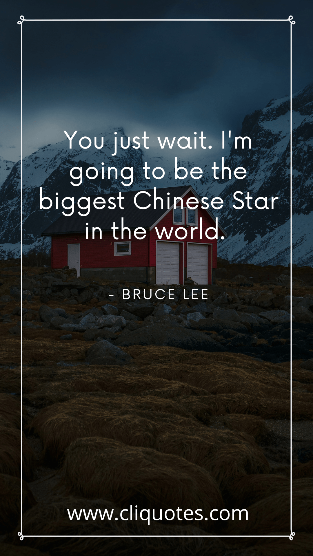 You just wait. I'm going to be the biggest Chinese Star in the world. - Bruce Lee